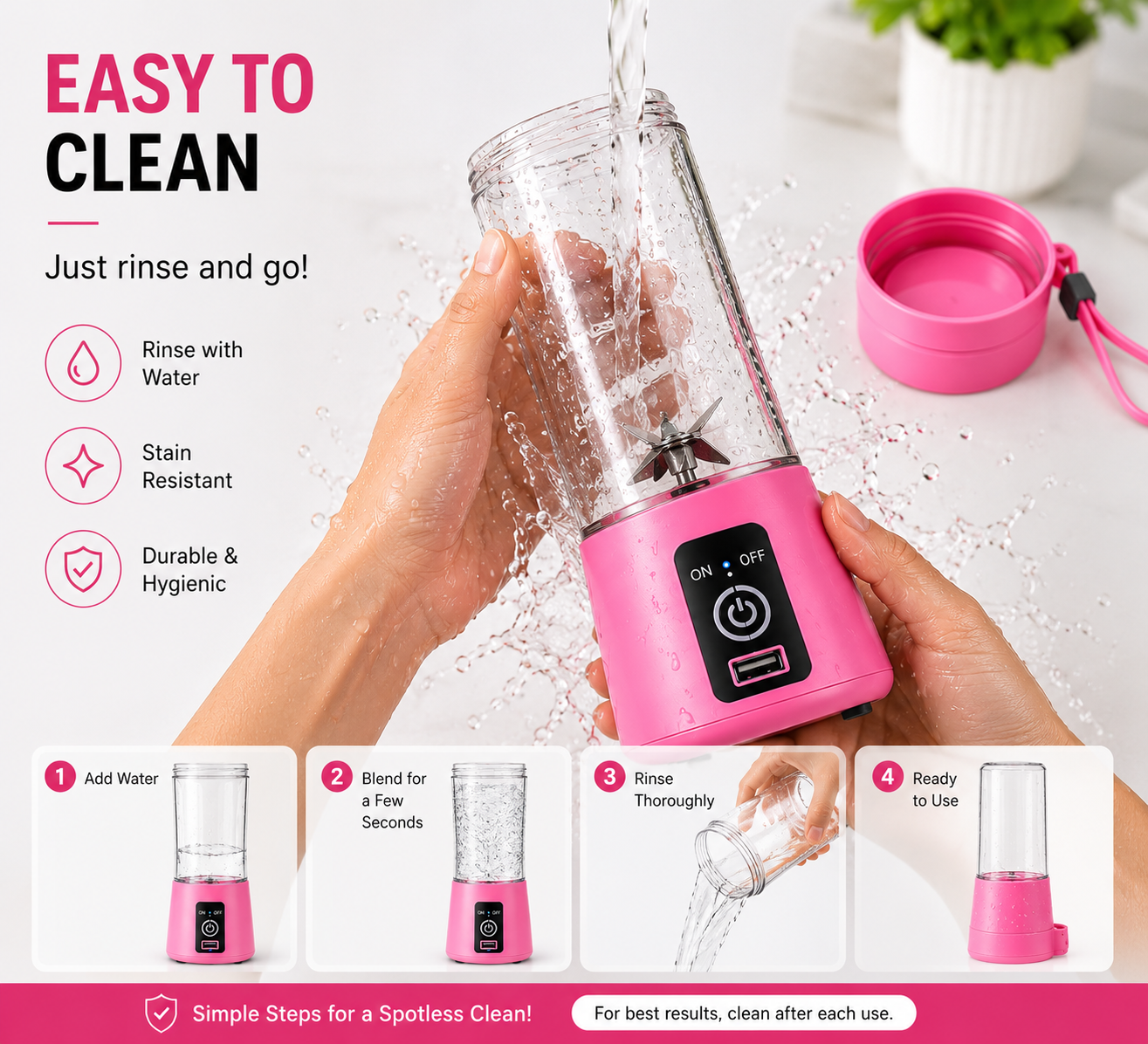 Portable USB Blender – Fresh Juice Anywhere in 30 Seconds